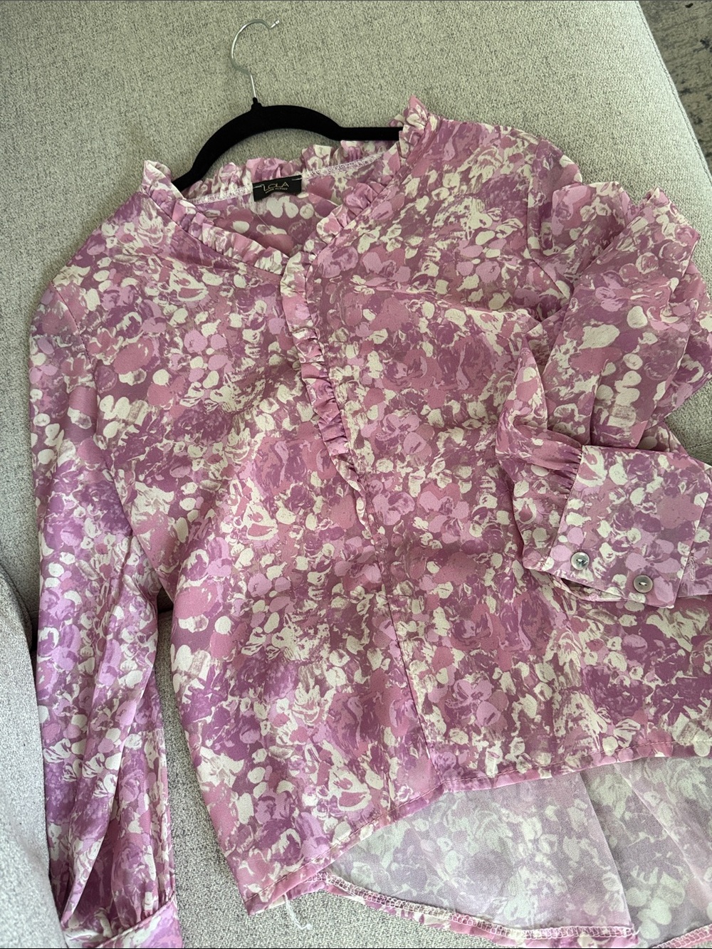 lola Pink & Cream Floral Ruffle-Trim Jacket